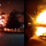 泰国素林省边防警察营地发生爆炸引发火灾